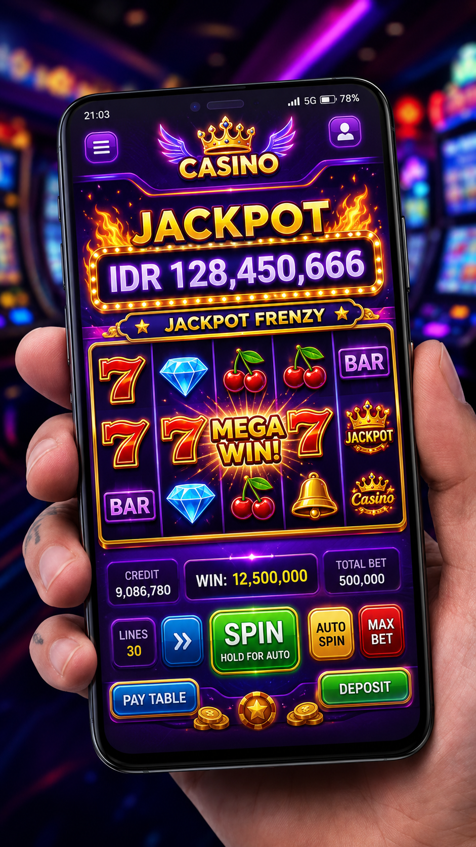 Tampilan antarmuka utama aplikasi 73k yang ramah pengguna.